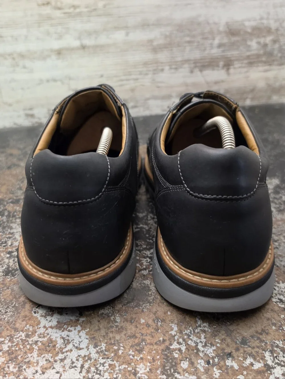 Johnston & Murphy Braydon Oxford Shoes Sz 11 W Wide Used Black Leather 20-5585